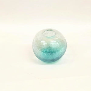Home Decor - Azza Round Glass Vase - Aqua